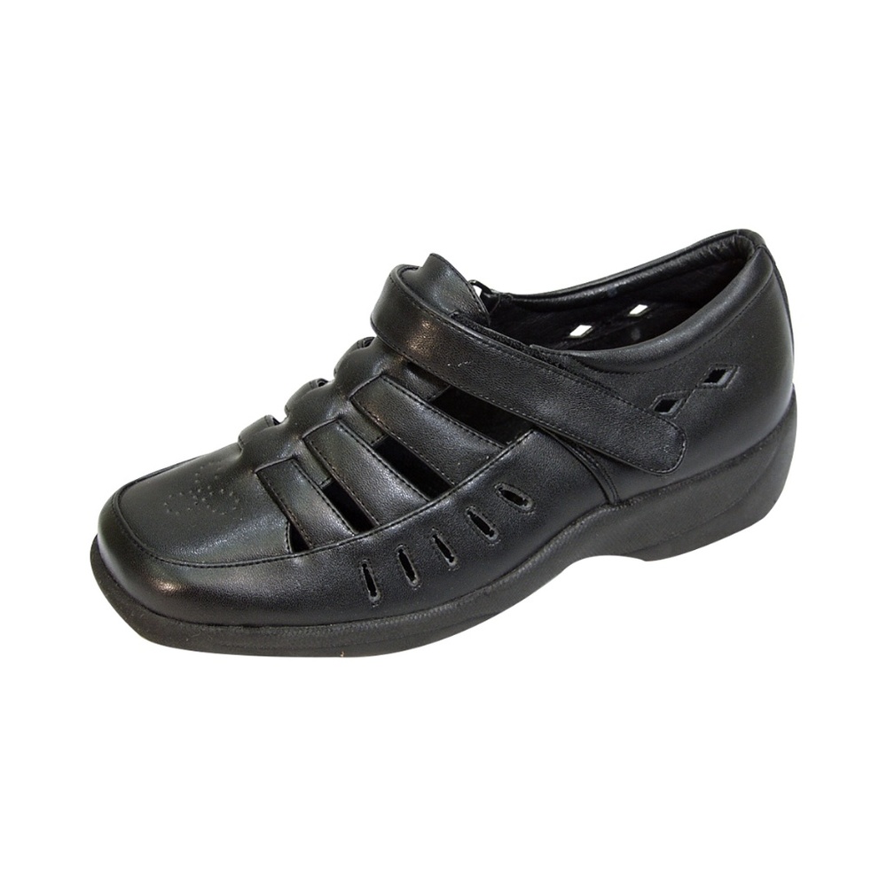👟24 Hour Comfort Fiona Women's Wide Width Hook and Loop Leather Loafers👟